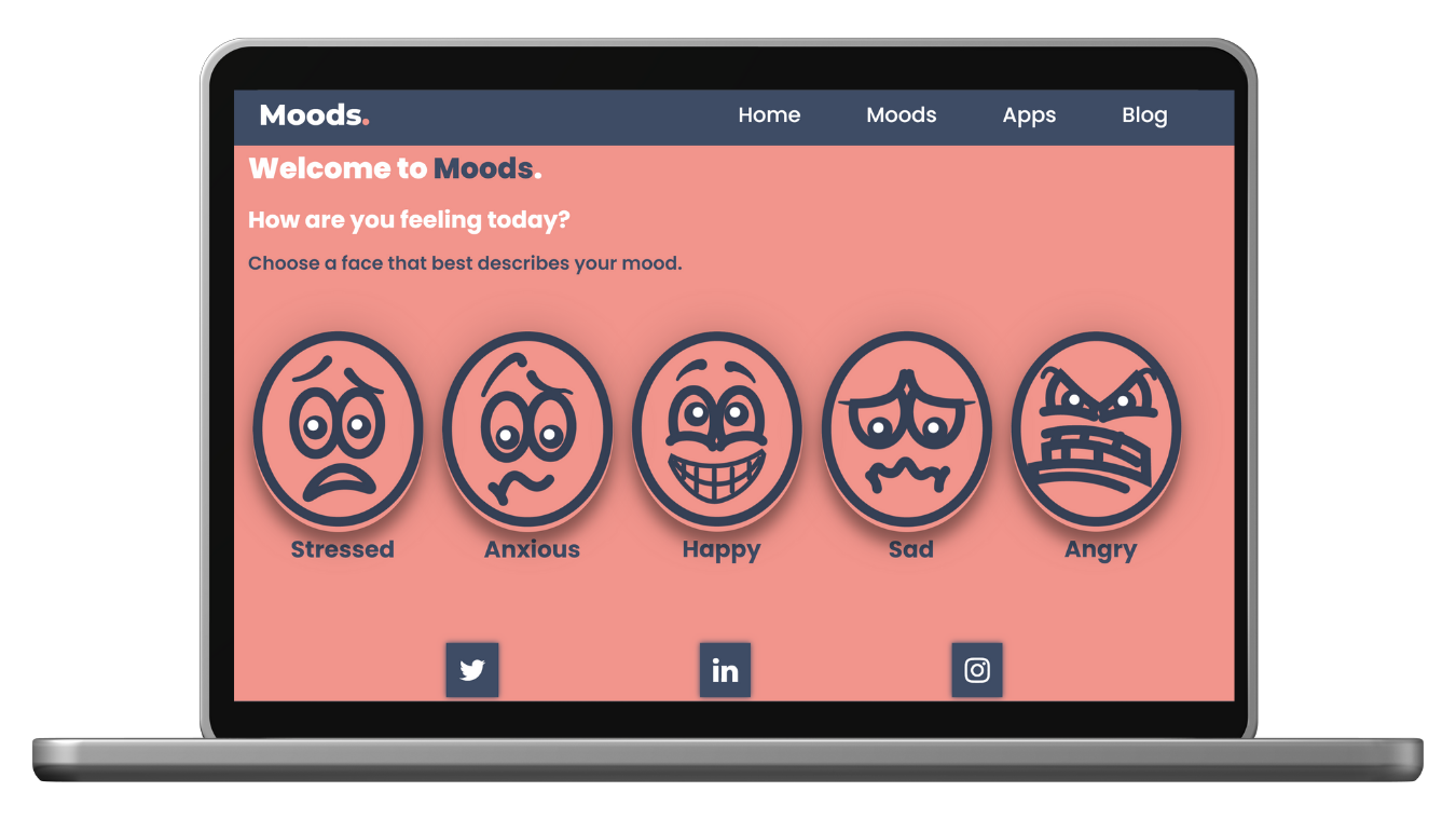 Desktop mockup of an mental health website